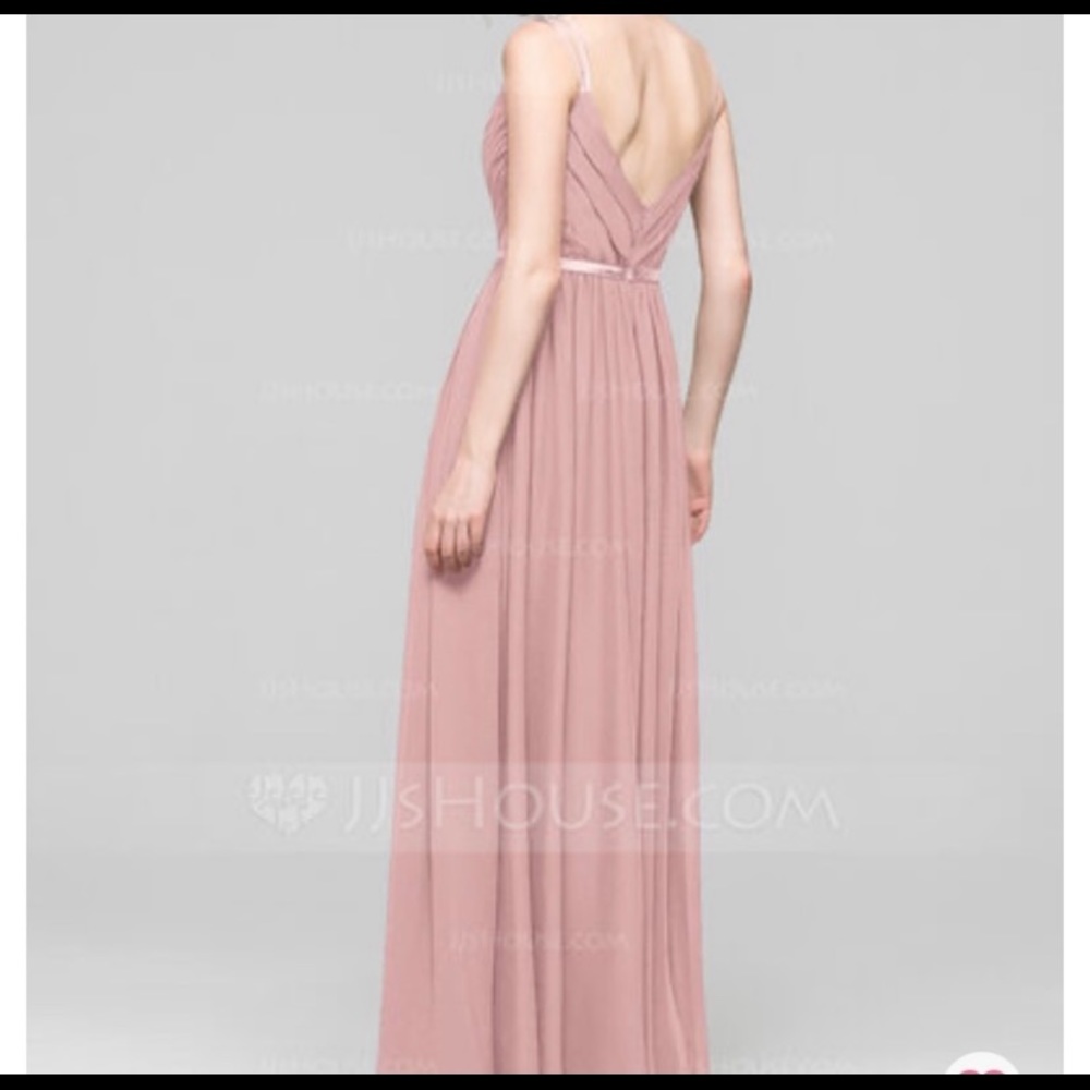 JJ’s house A-line v-neck chiffon dress(Dusty Rose)